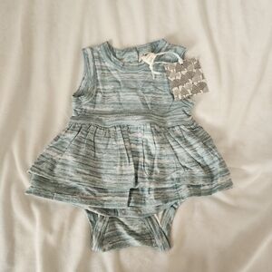 Kate Quinn NWT 0-3 month sleeveless double skirted bodysuit river stripe modal